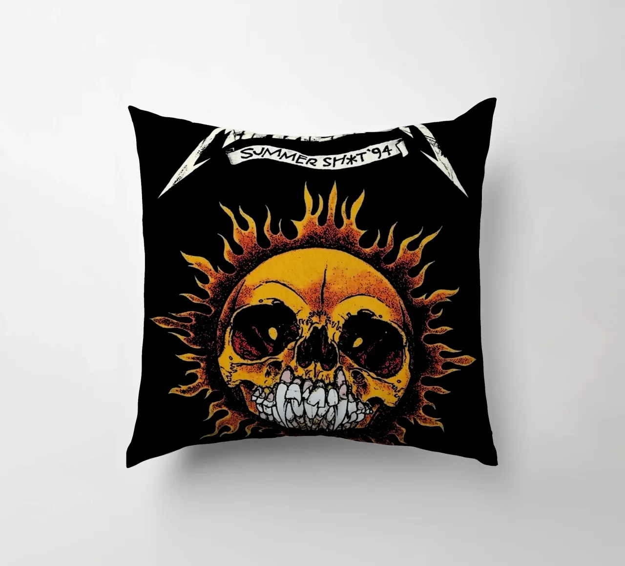 Metallischer Kopf Sonnenschein Kunst Kissen von music soul