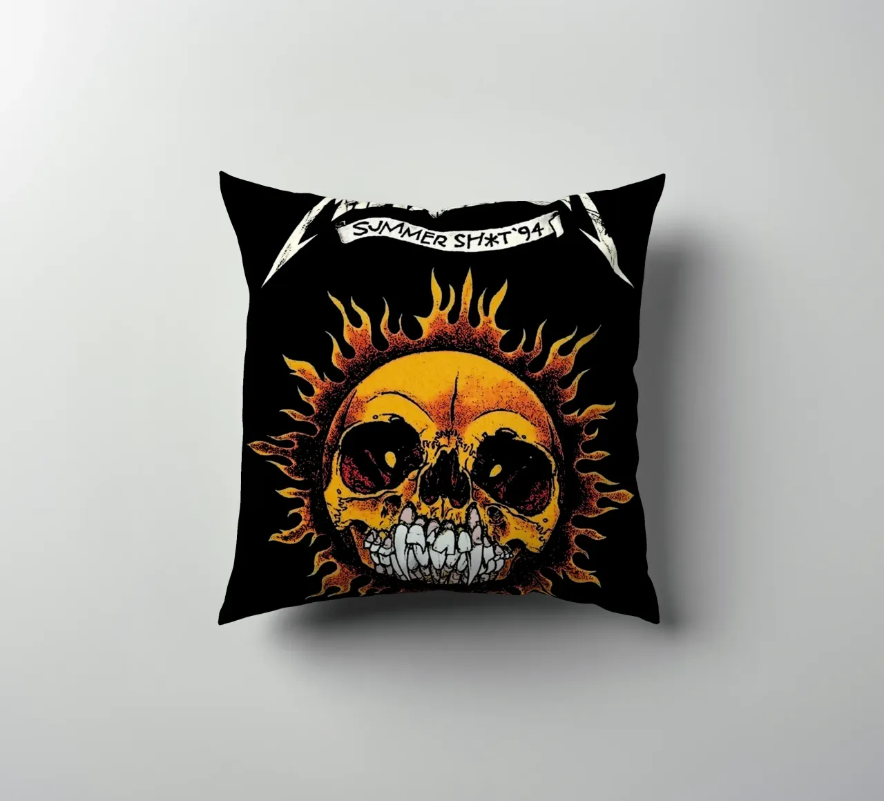 Metallischer Kopf Sonnenschein Kunst Kissen von music soul