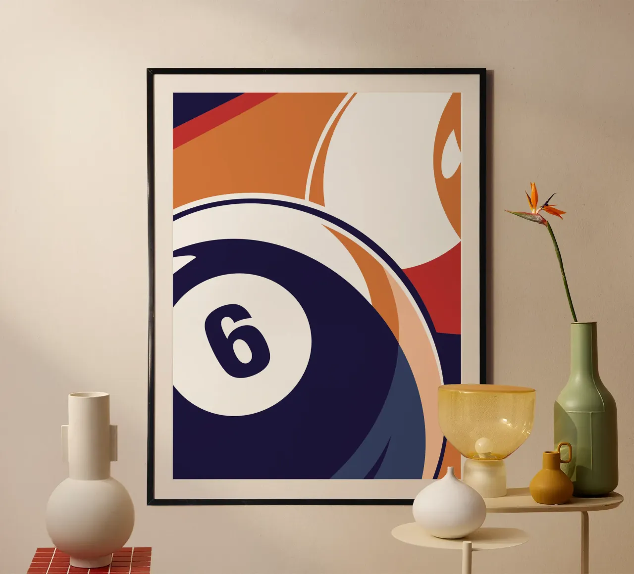 Dettagli sulle palle da biliardo poster con telaio in legno da STORE PRESENCE