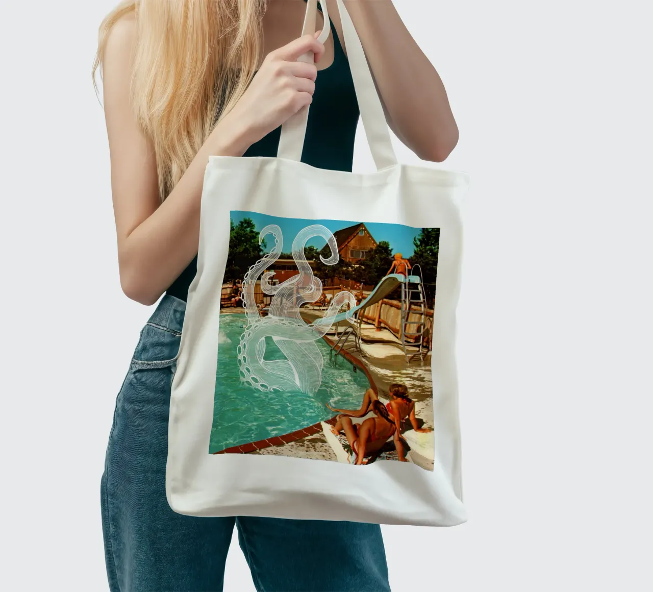 Octopus Splash borsa in juta da MsGonzalez