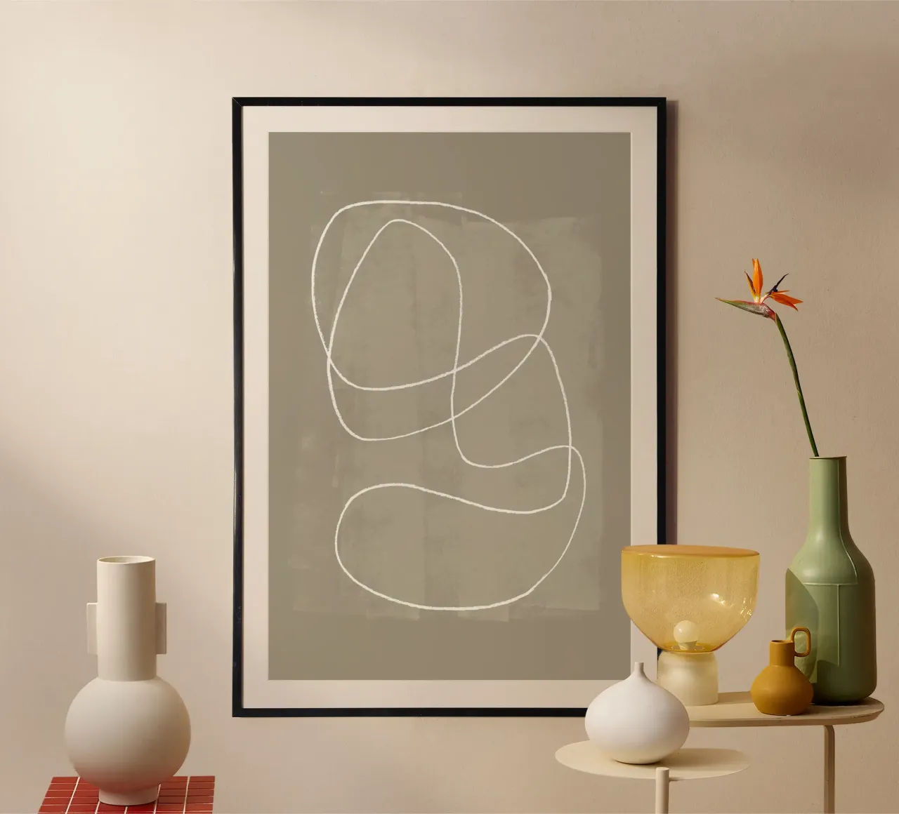 Pencil scribbles 3 poster with plastic frame by NouveauPrints