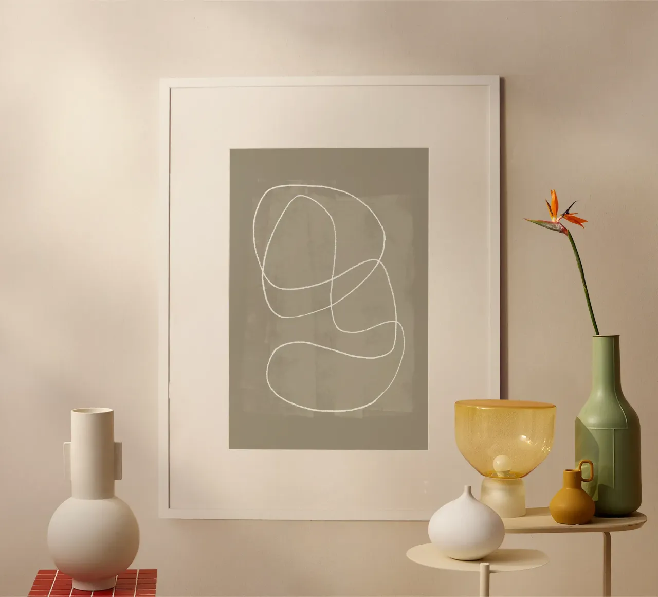 Pencil scribbles 3 poster with plastic frame by NouveauPrints