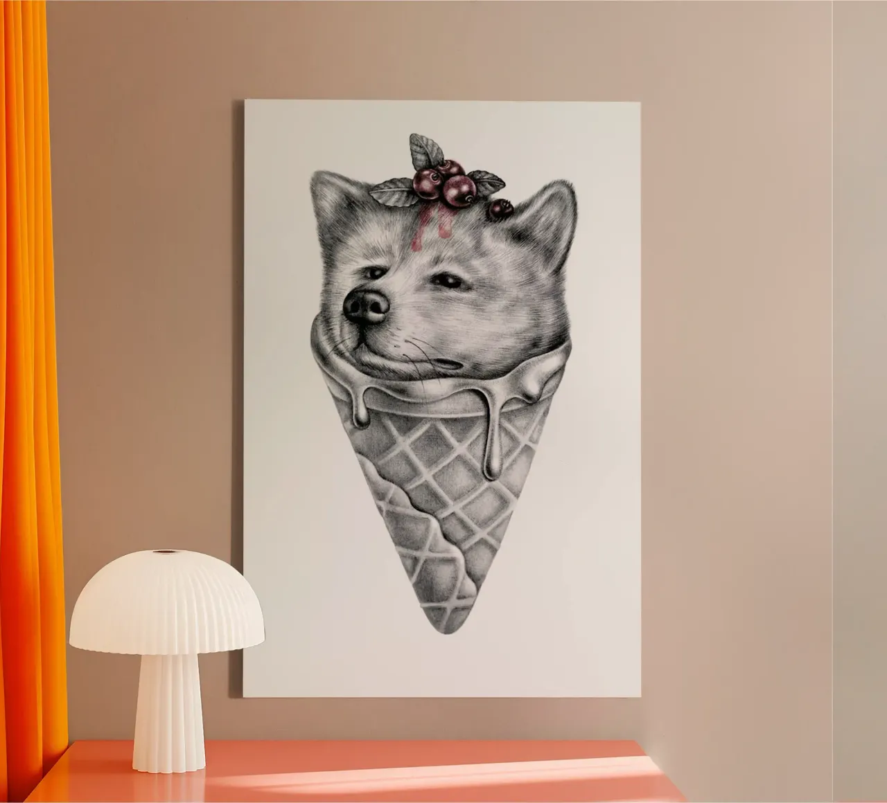 Ice cream canvas with Floater frame by Maria Vdovichenko