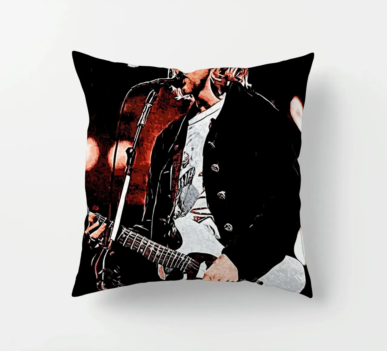 Nirvana kurt cobain 1 Art decorative cushion by music soul