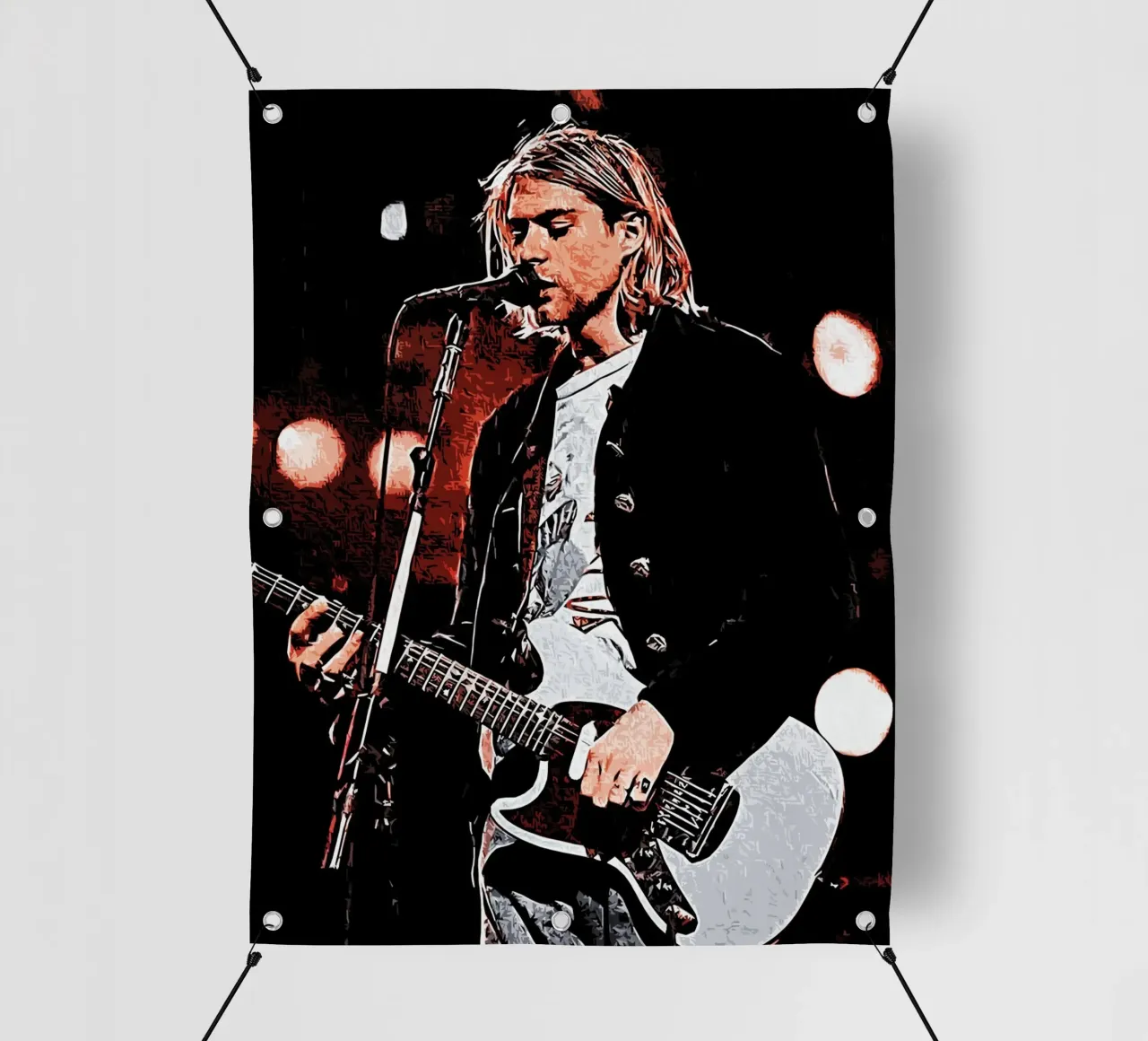 Nirvana kurt cobain 1 Arte telo in pvc da music soul