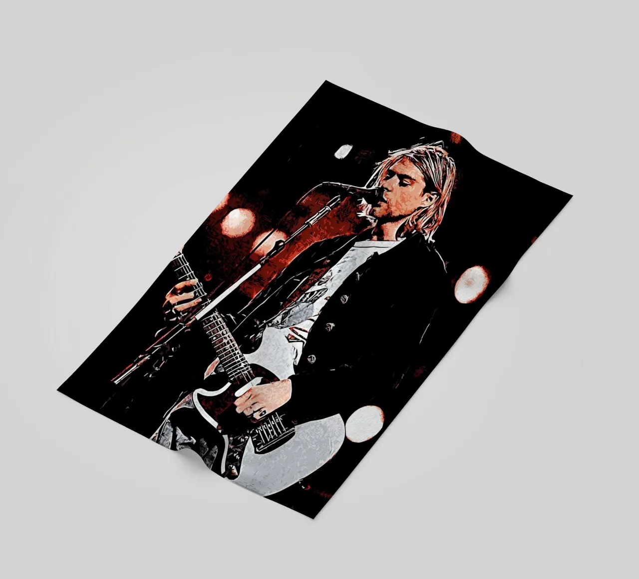 Nirvana kurt cobain 1 Art beach towel by music soul