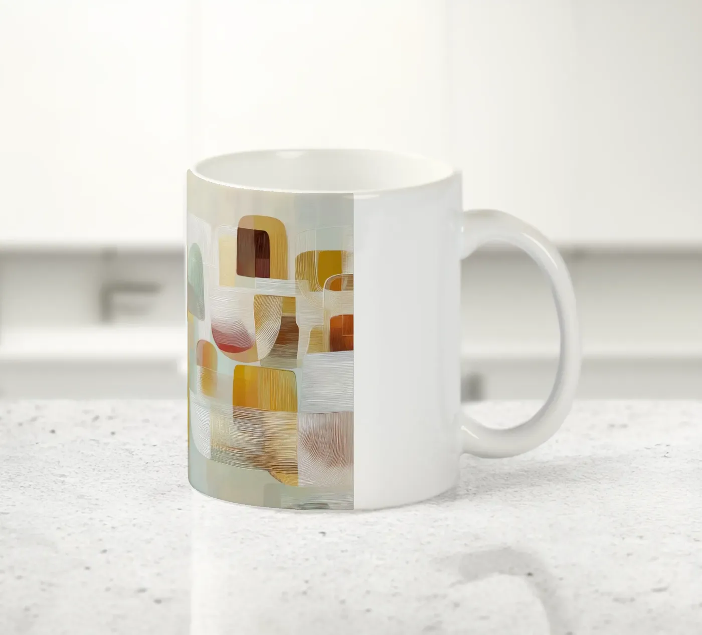 Abstract forms ceramic mug by Pictura