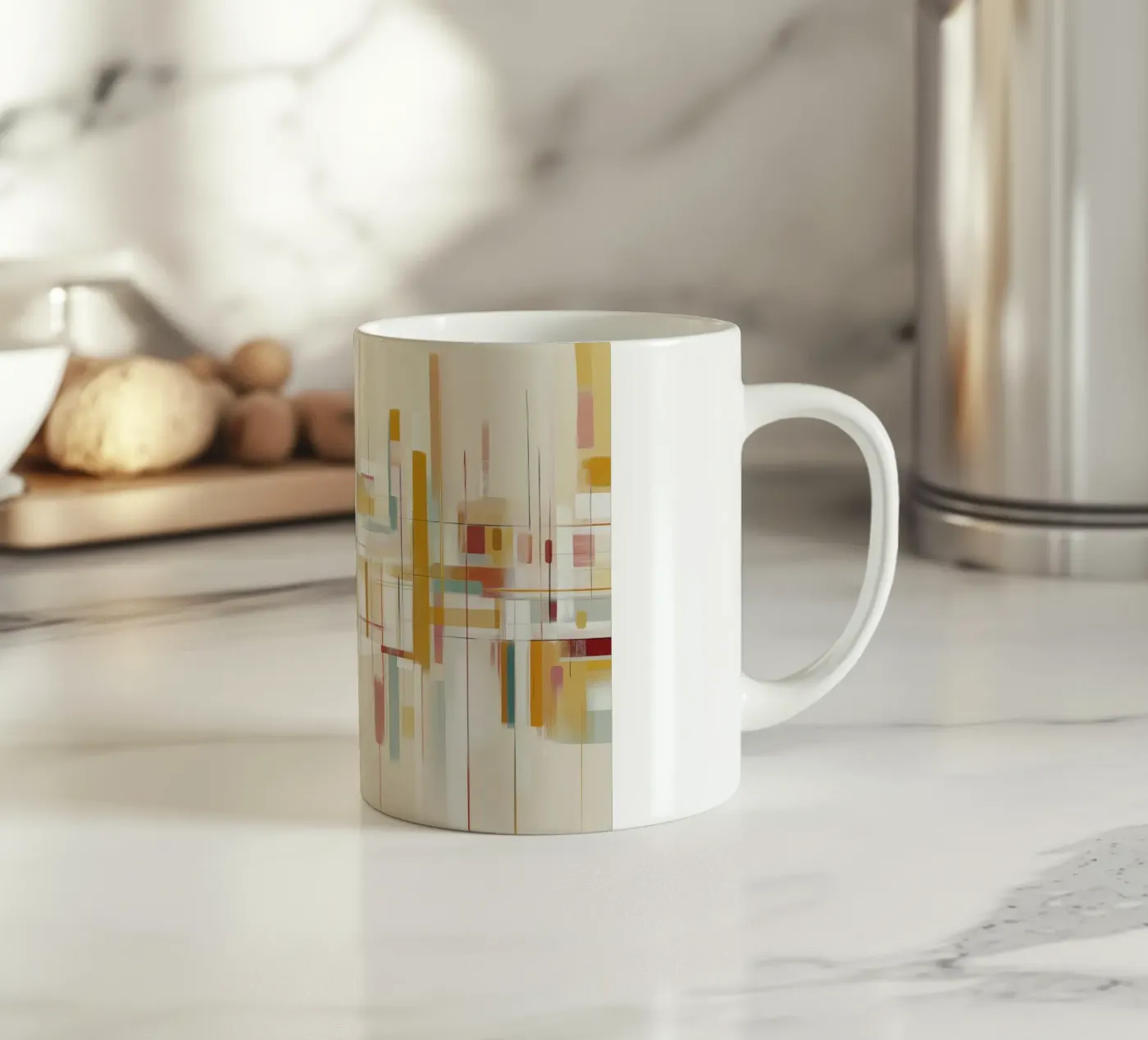 Abstract forms ceramic mug by Pictura