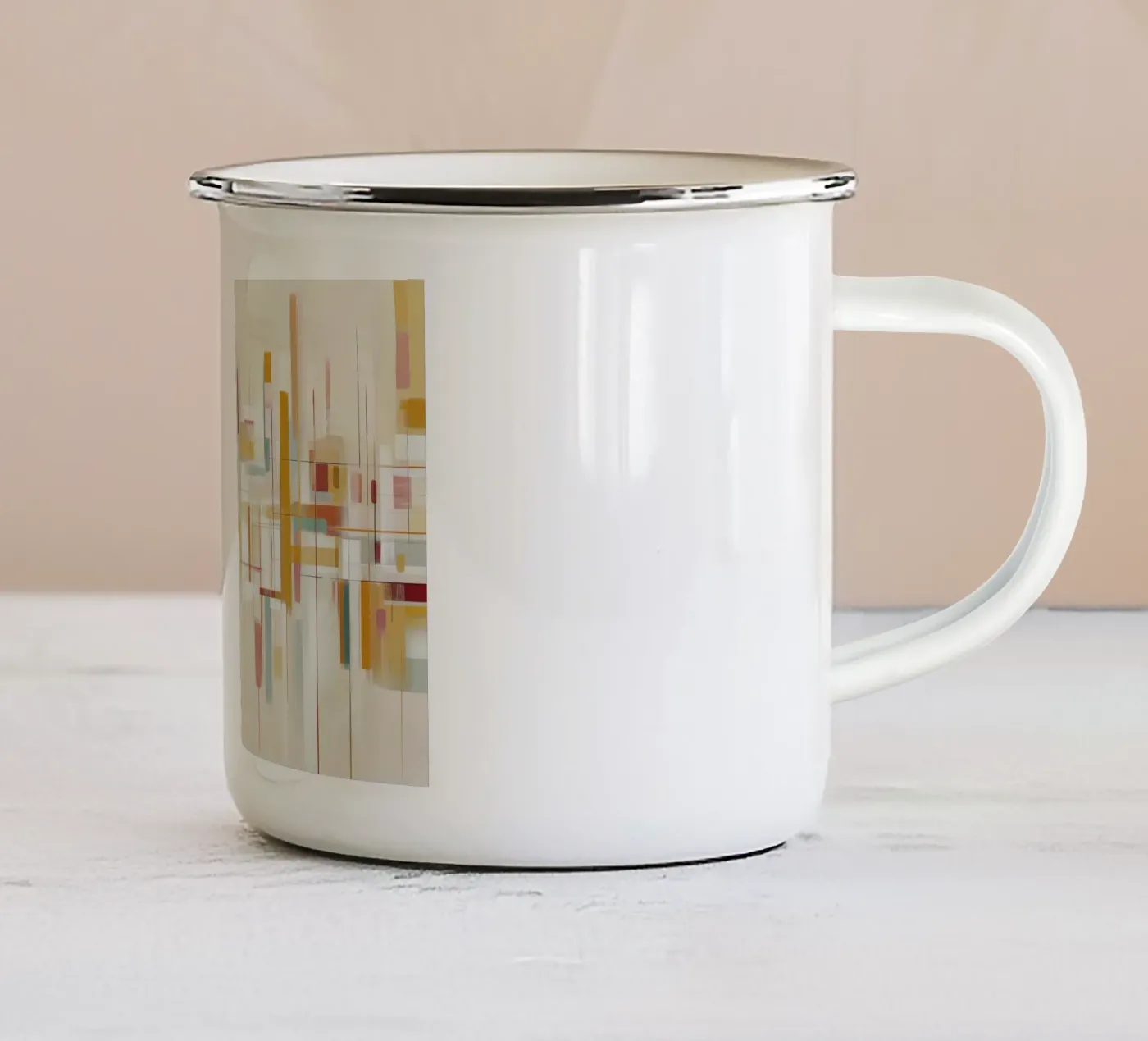 Abstract forms enamel mug by Pictura