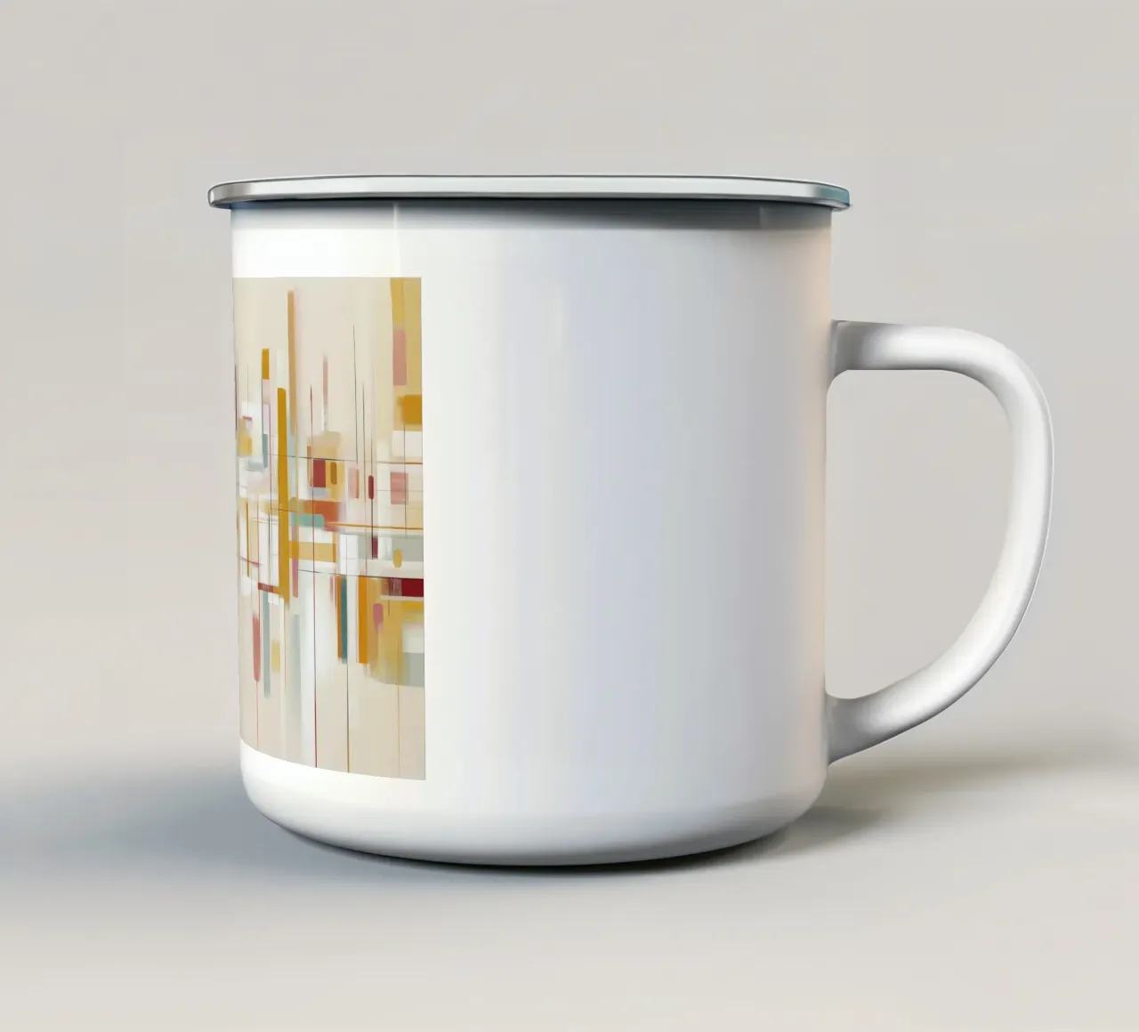 Abstracte vormen emaille mok van Pictura