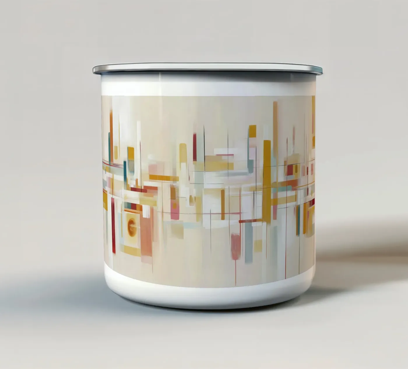 Abstract forms enamel mug by Pictura