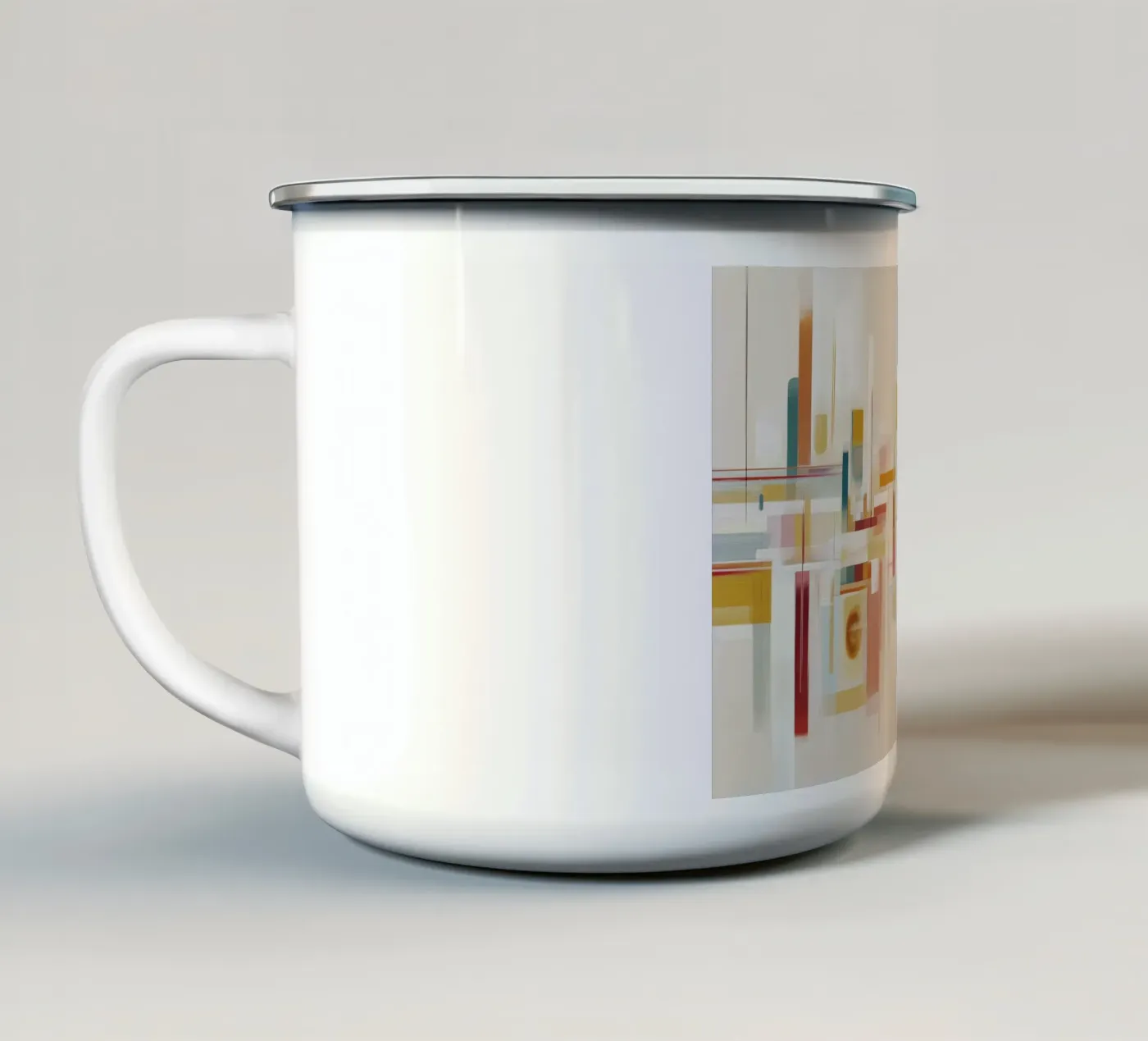 Abstract forms enamel mug by Pictura