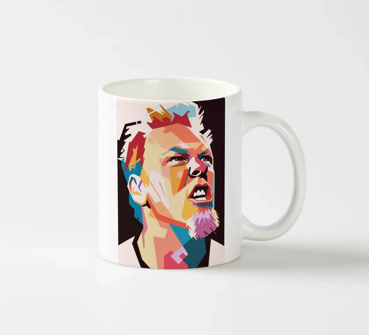James Hetfield art tazza in ceramica da Hantamrata