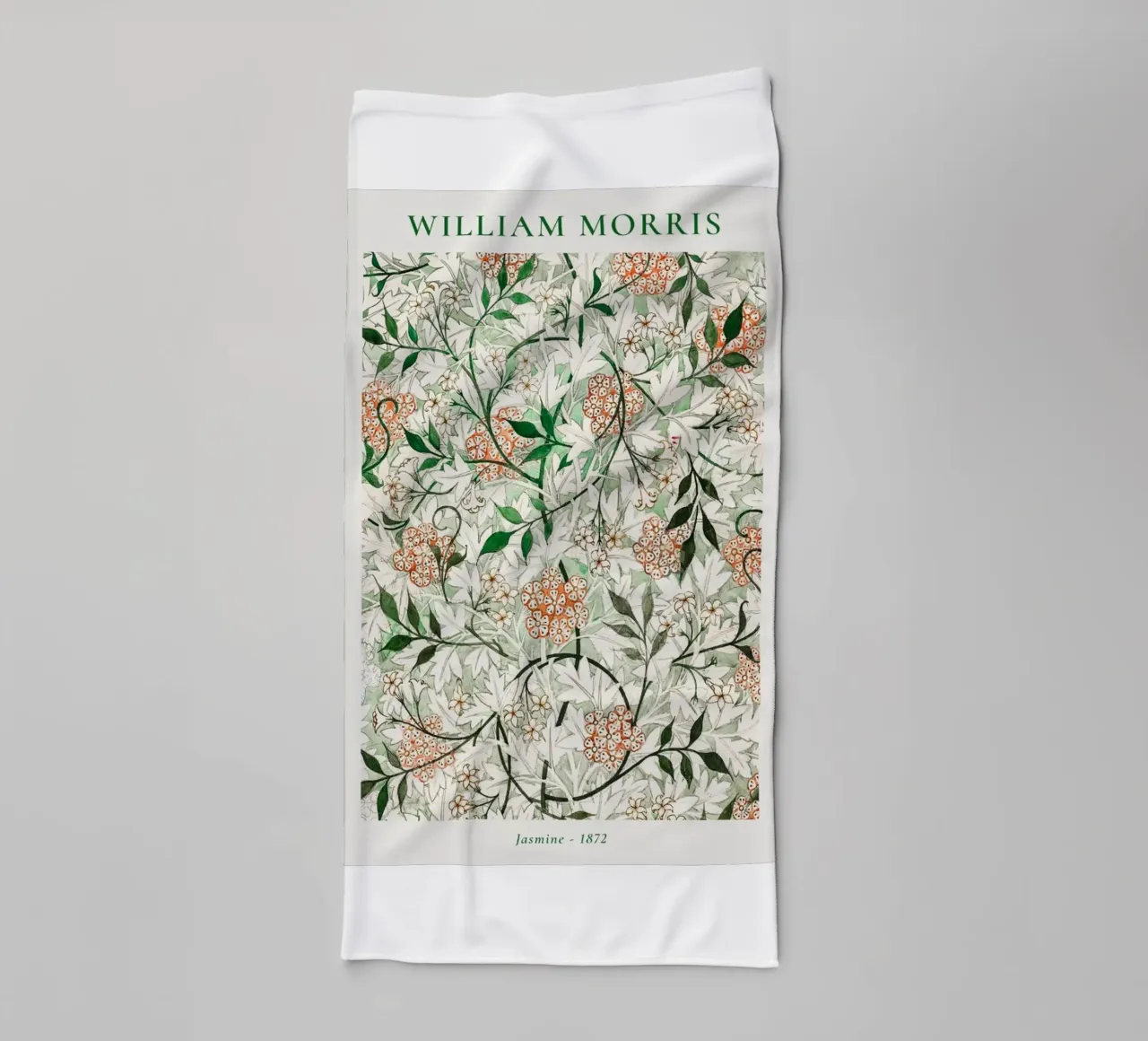 hawthorn leaves,flowers and winding jasmine twigs towel by Ropech Shop