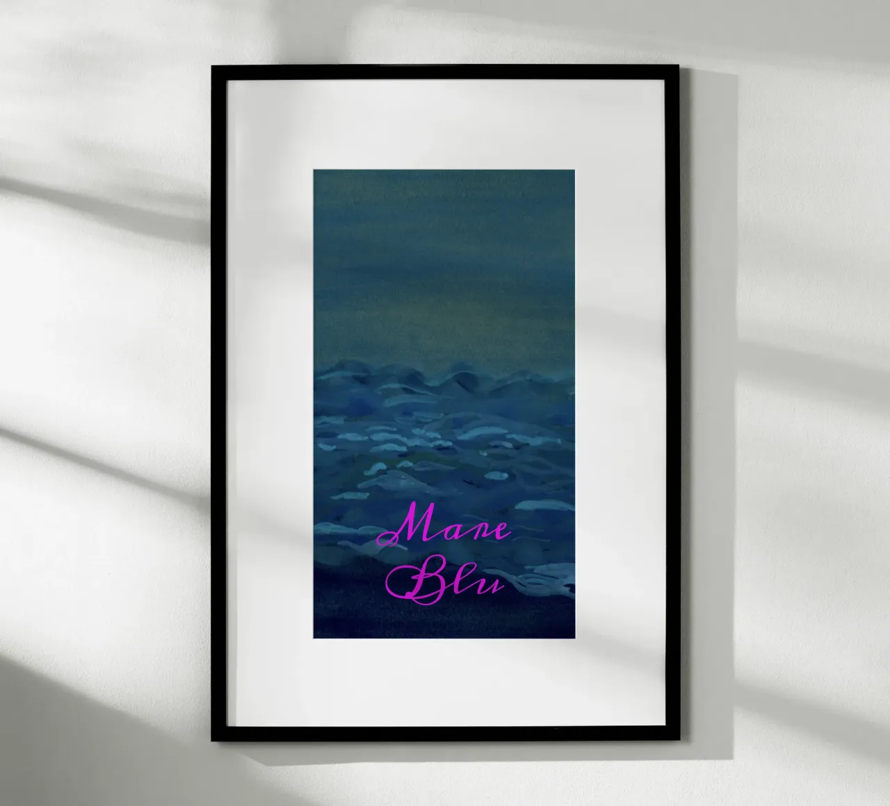 Mare blu poster met houten frame van Nica Colorie
