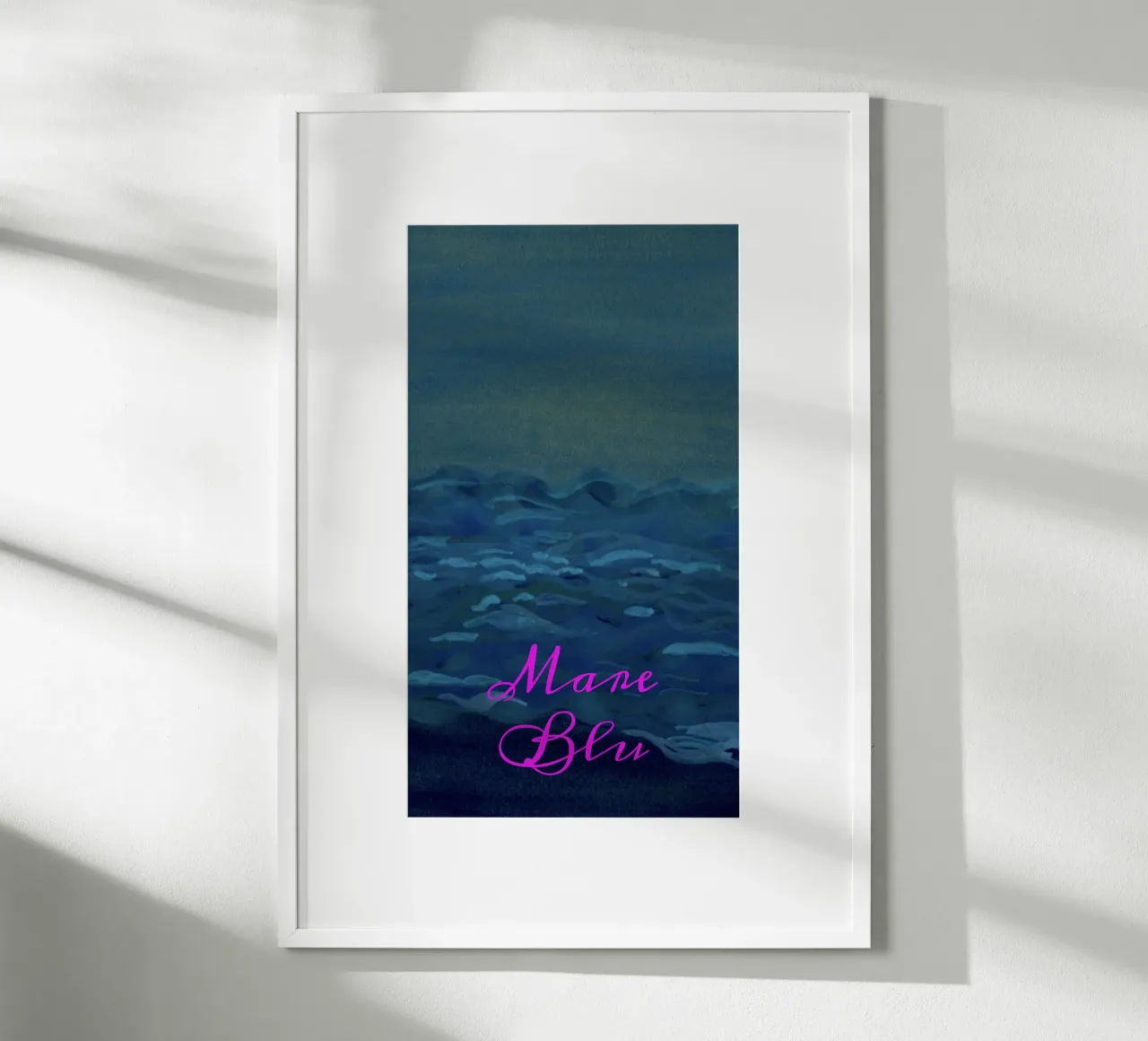 Mare blu poster met houten frame van Nica Colorie
