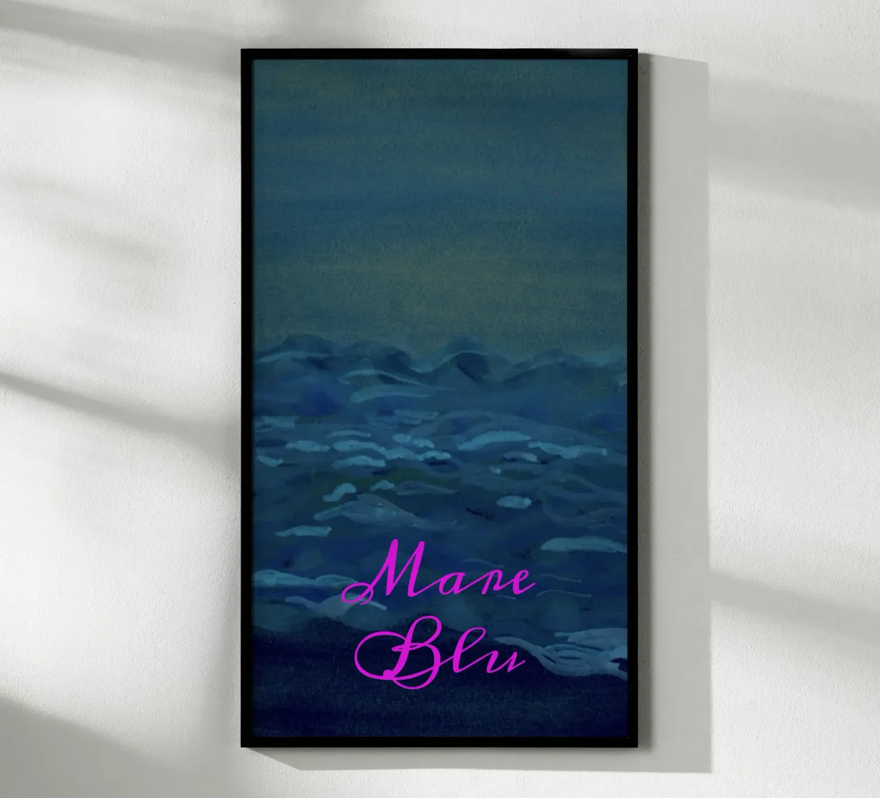 Mare blu poster met houten frame van Nica Colorie