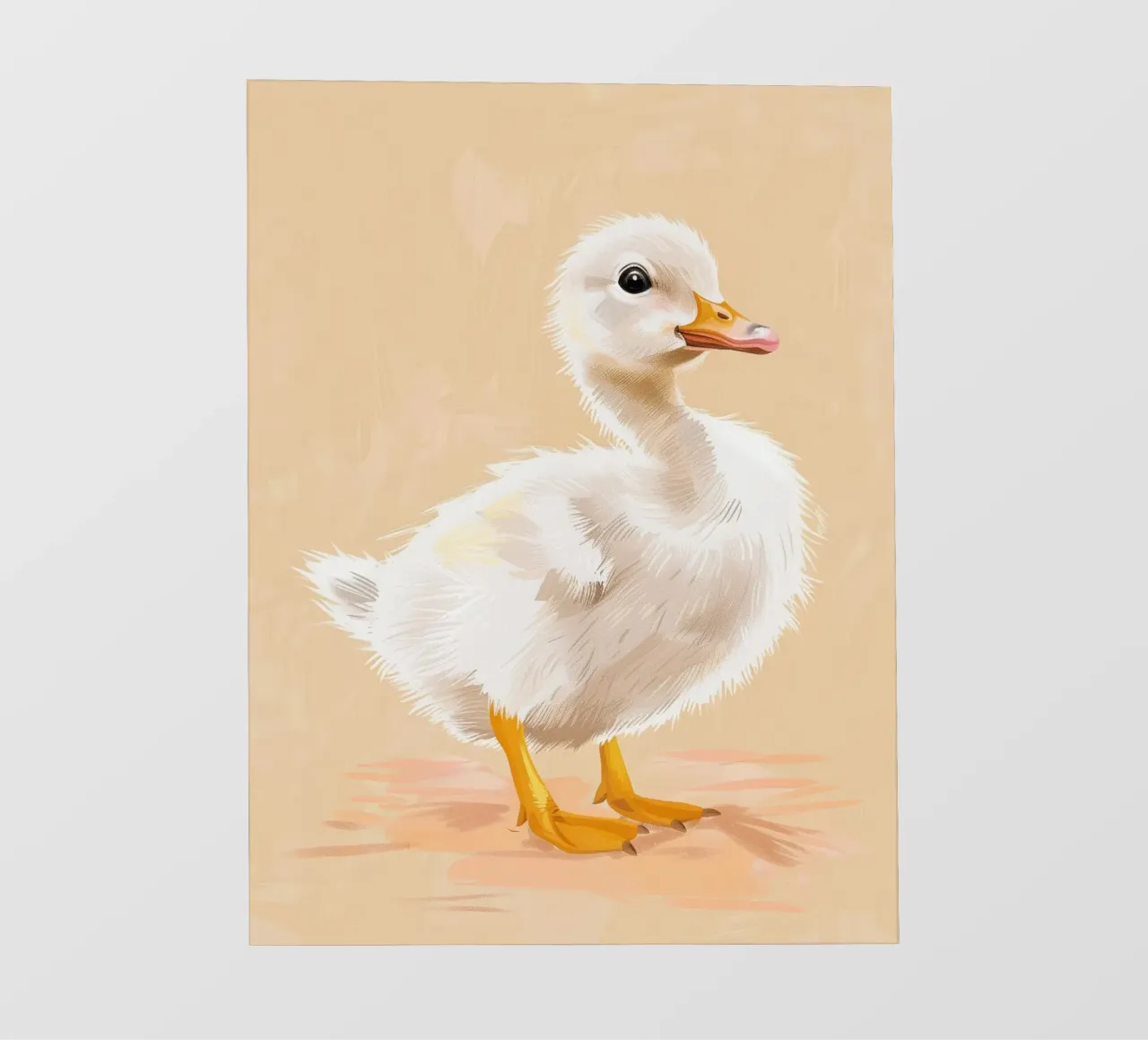 Niedliches Entenküken mit flauschigen Federn und leuchtenden Augen Fototapete von DesignDoodle