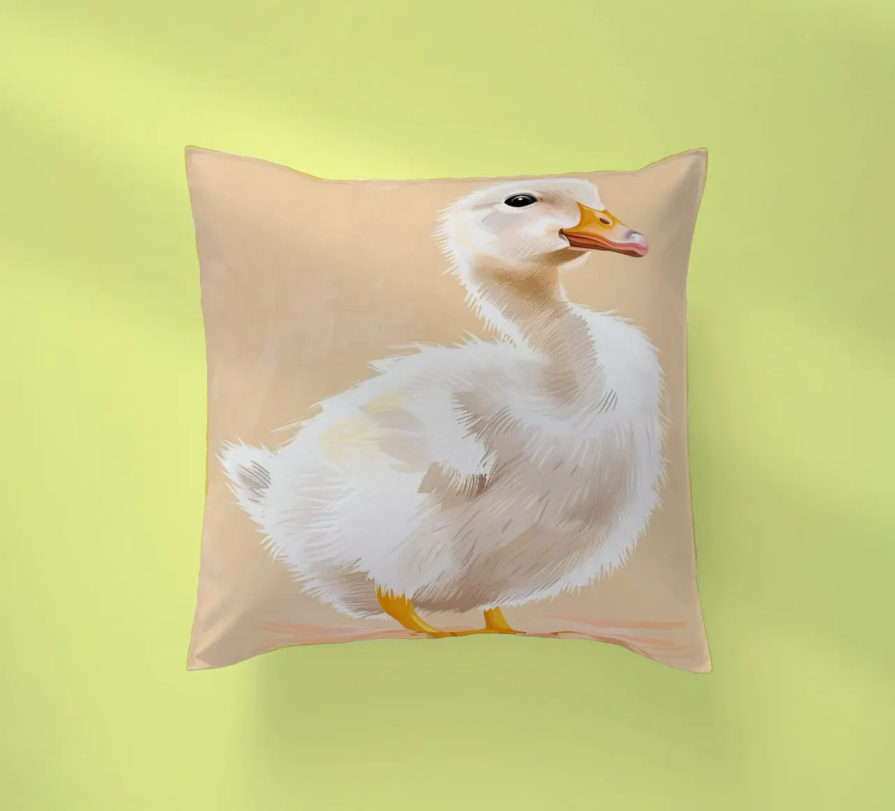 Un simpatico anatroccolo con le sue piume soffici e i suoi occhi luminosi cuscino da DesignDoodle