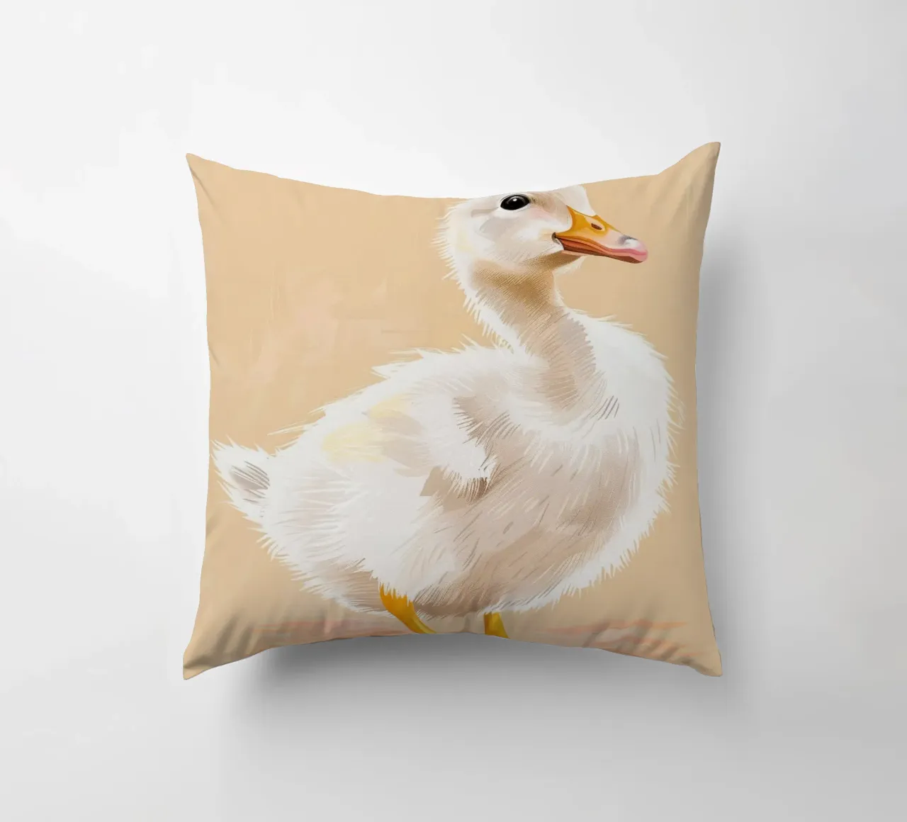 Un simpatico anatroccolo con le sue piume soffici e i suoi occhi luminosi cuscino da DesignDoodle