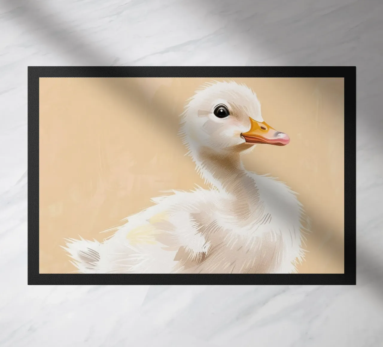 Un simpatico anatroccolo con le sue piume soffici e i suoi occhi luminosi zerbino da DesignDoodle