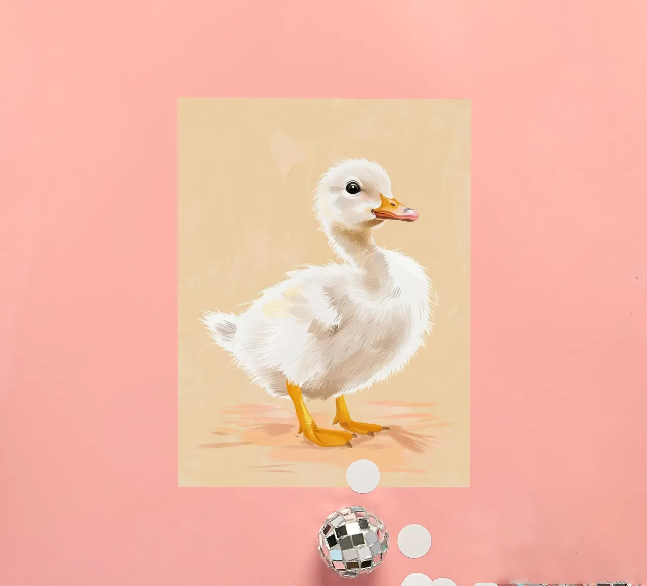 Cute duckling with its fluffy feathers and bright eyes sticker by DesignDoodle