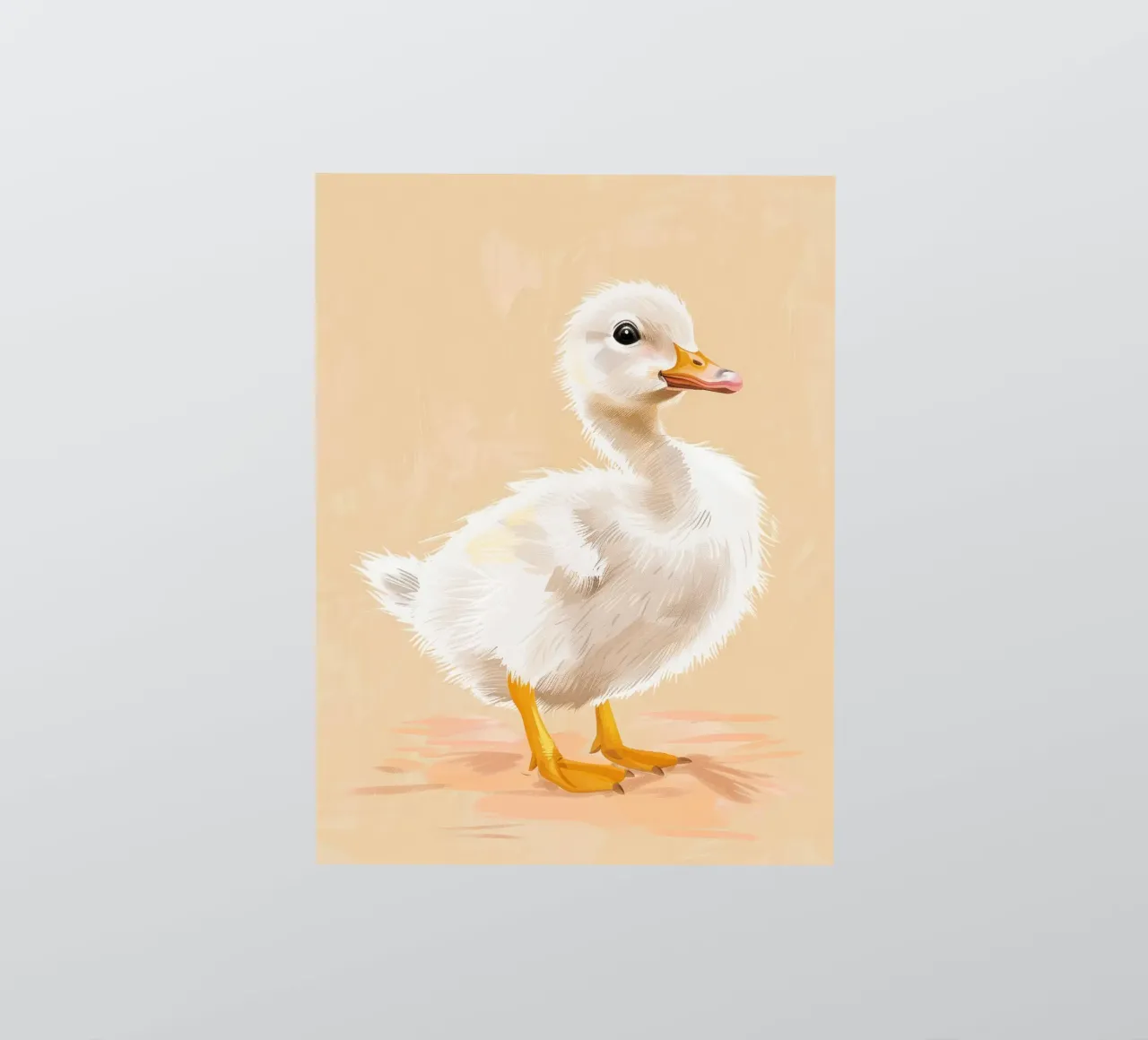Cute duckling with its fluffy feathers and bright eyes sticker by DesignDoodle
