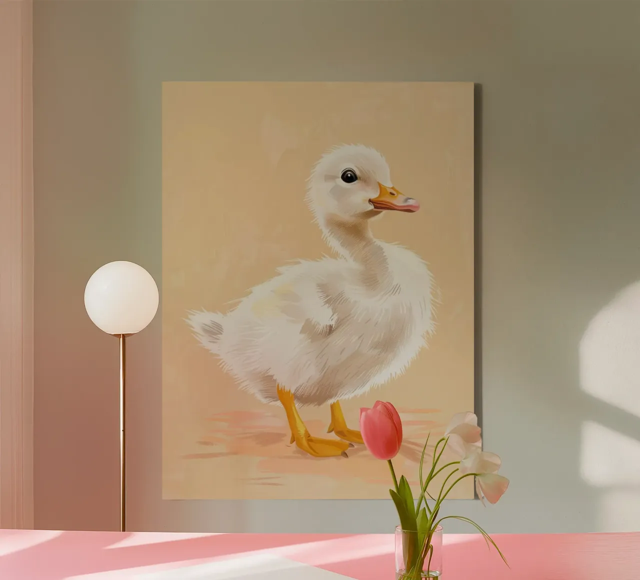 Cute duckling with its fluffy feathers and bright eyes canvas by DesignDoodle