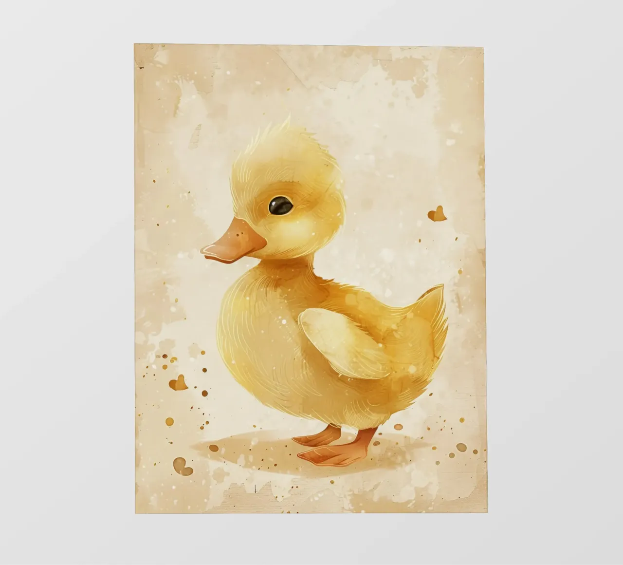 Simpatico anatroccolo giallo con motivi a cuore e colori tenui telo in pvc da DesignDoodle