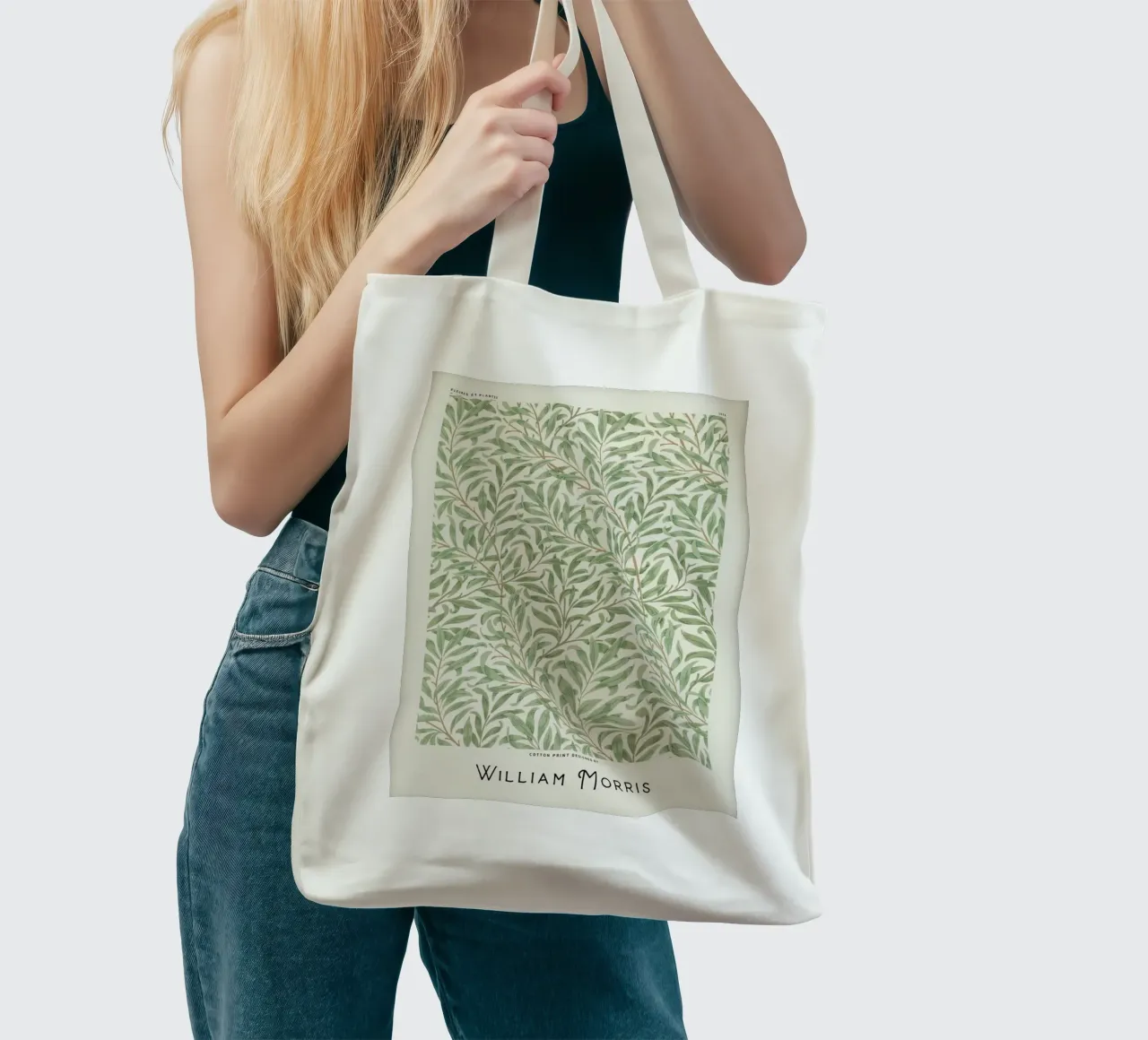 verstrengelde stengels en delicate wilgenbladeren jute draagtas van Ropech Shop