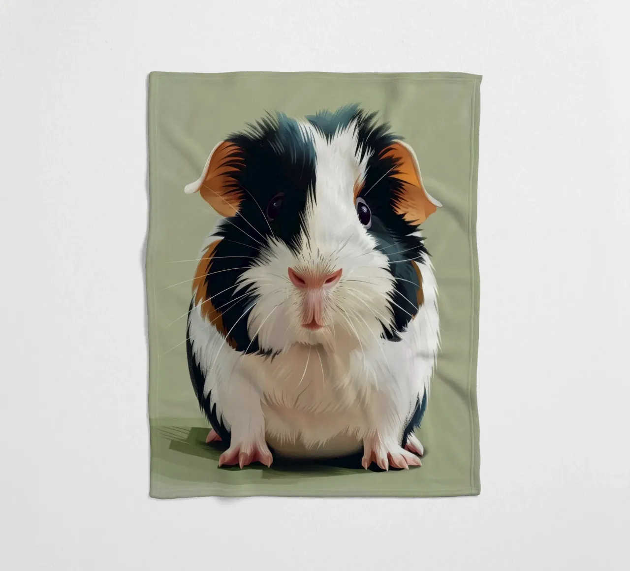 Niedliches Meerschweinchen mit auffallend schwarz-weißem Fell Fleecedecke von DesignDoodle