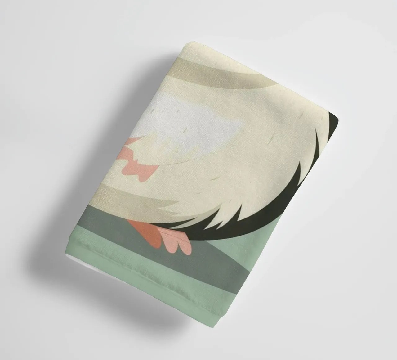 Mignon cochon d'Inde noir et blanc illustré dans un vert clair. serviette de bain de DesignDoodle