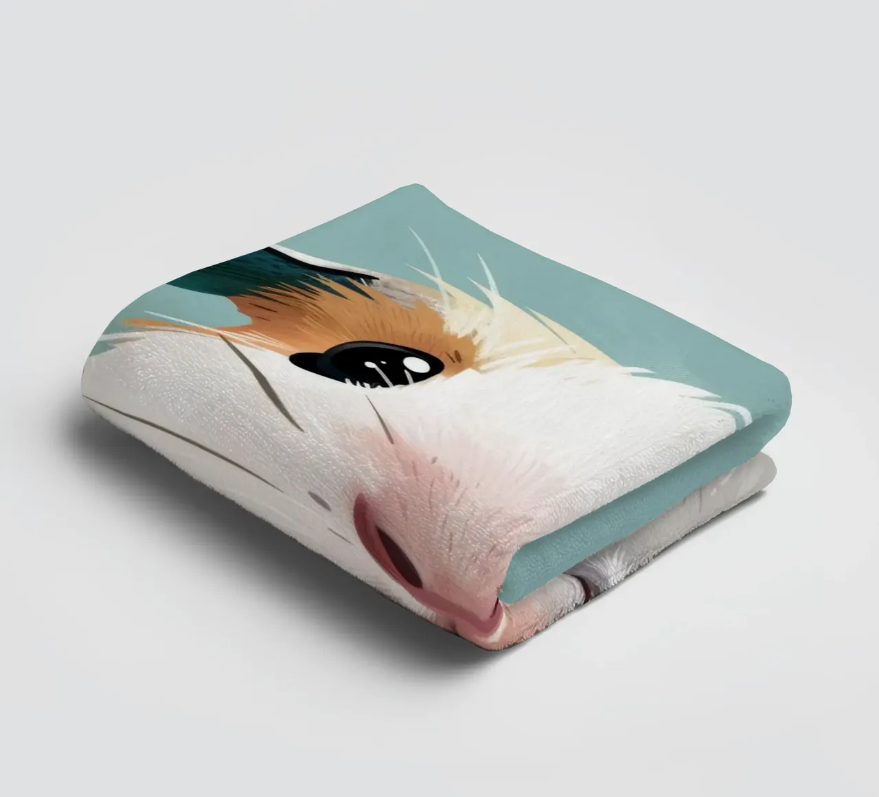 Mignon cochon d'Inde noir et blanc illustré dans un vert clair. serviette de bain de DesignDoodle