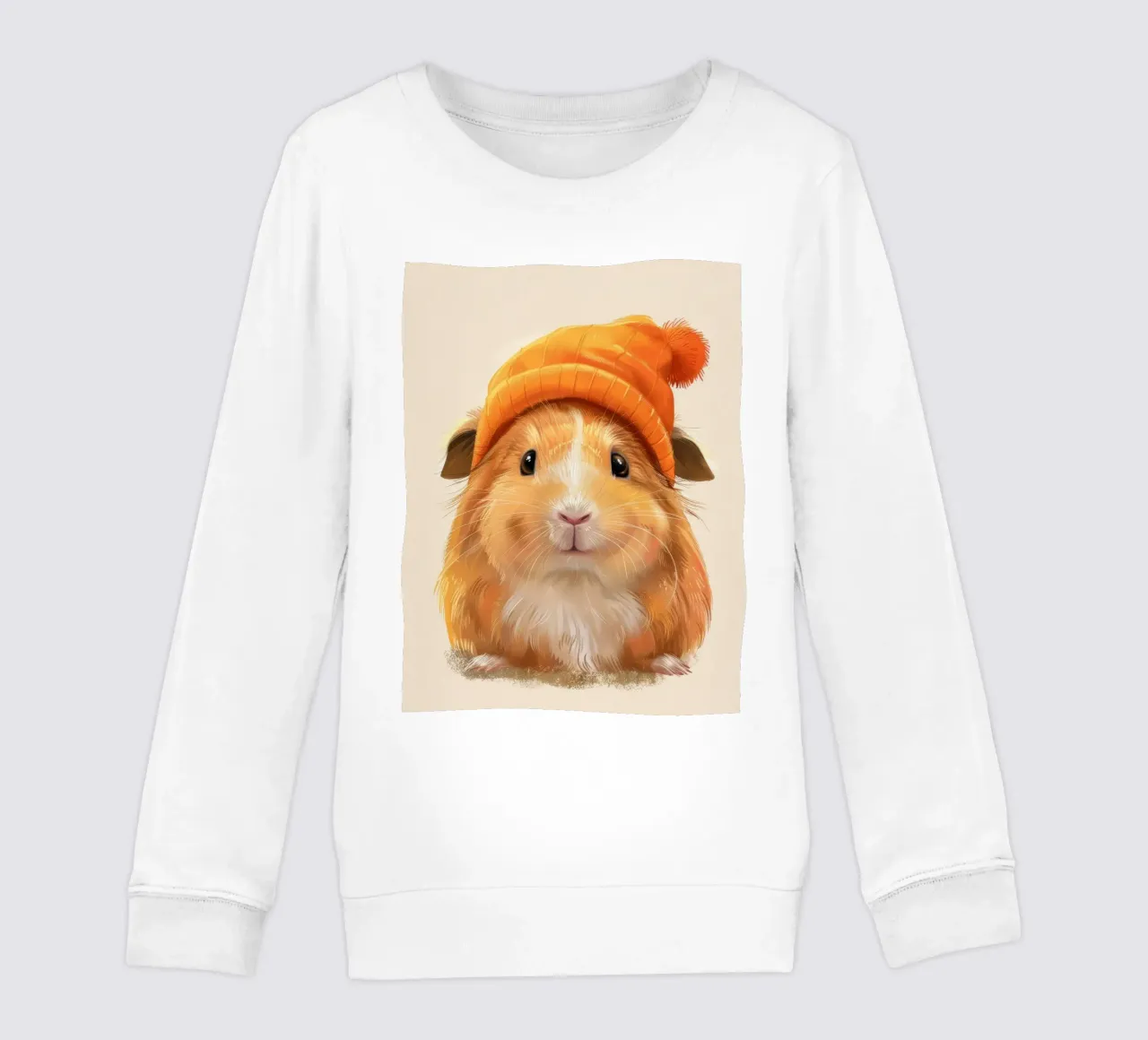 Simpática cobaya con gorro naranja sudadera para niño de DesignDoodle
