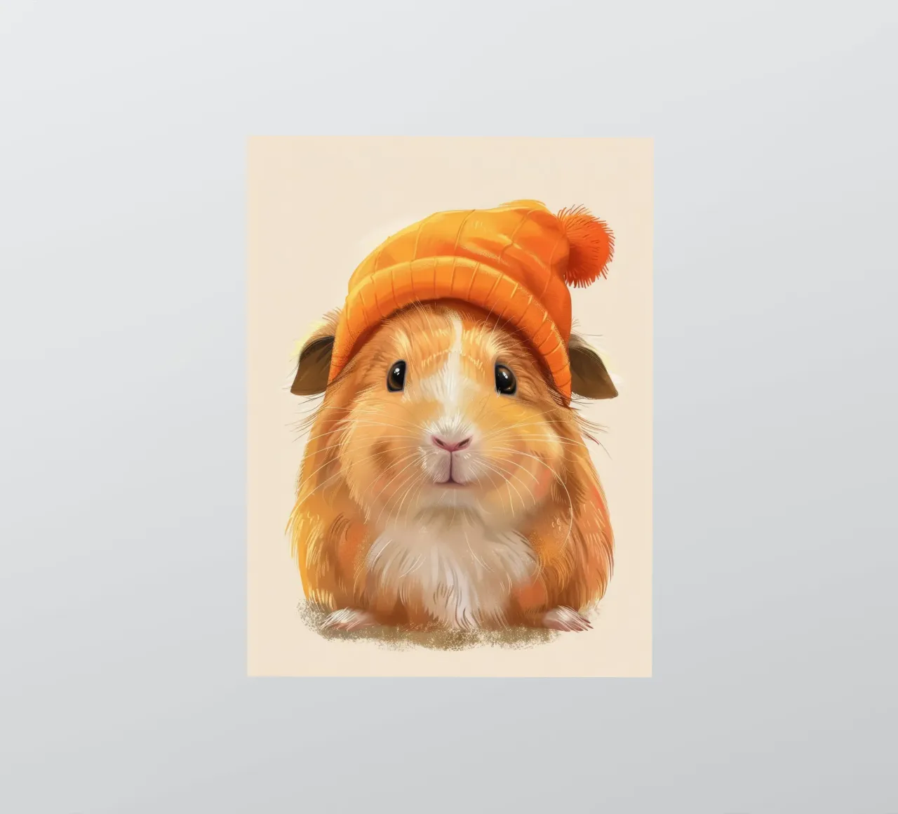Cute guinea pig wearing an orange hat sticker by DesignDoodle