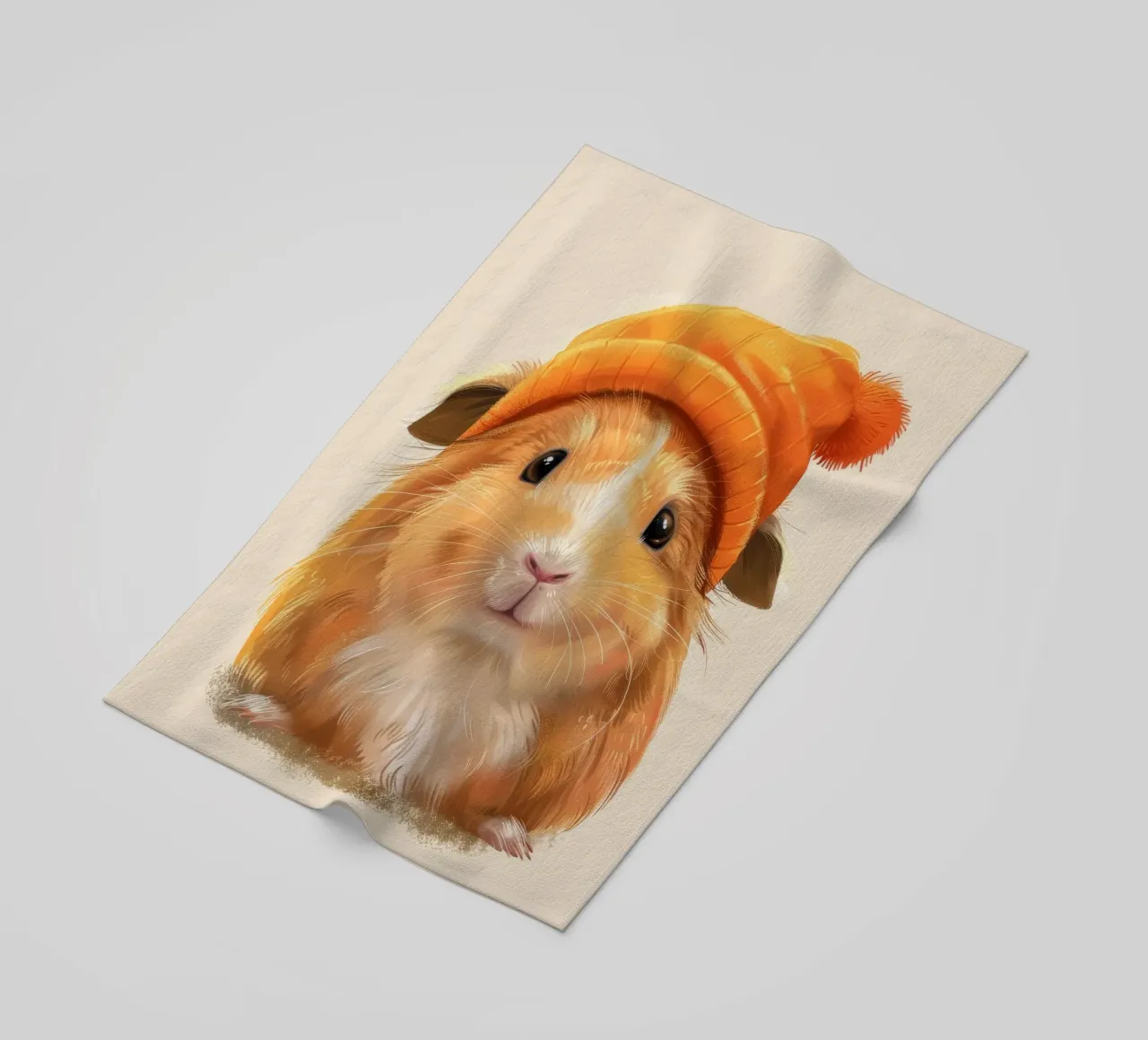 Simpatico porcellino d'India con un cappello arancione telo mare da DesignDoodle