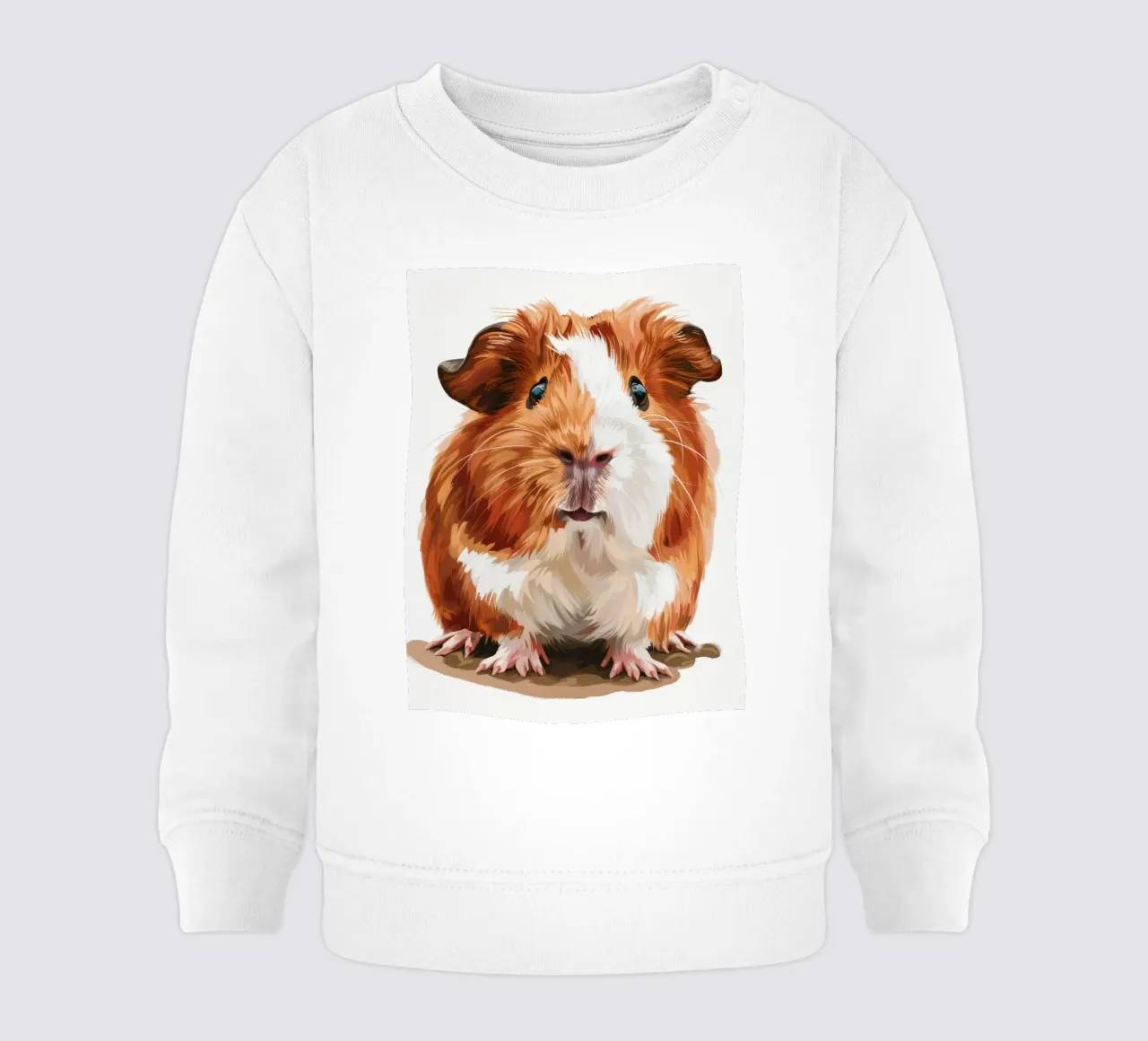 Simpática cobaya sentada tranquilamente con ojos brillantes y pelaje detallado sudadera de bebé de DesignDoodle