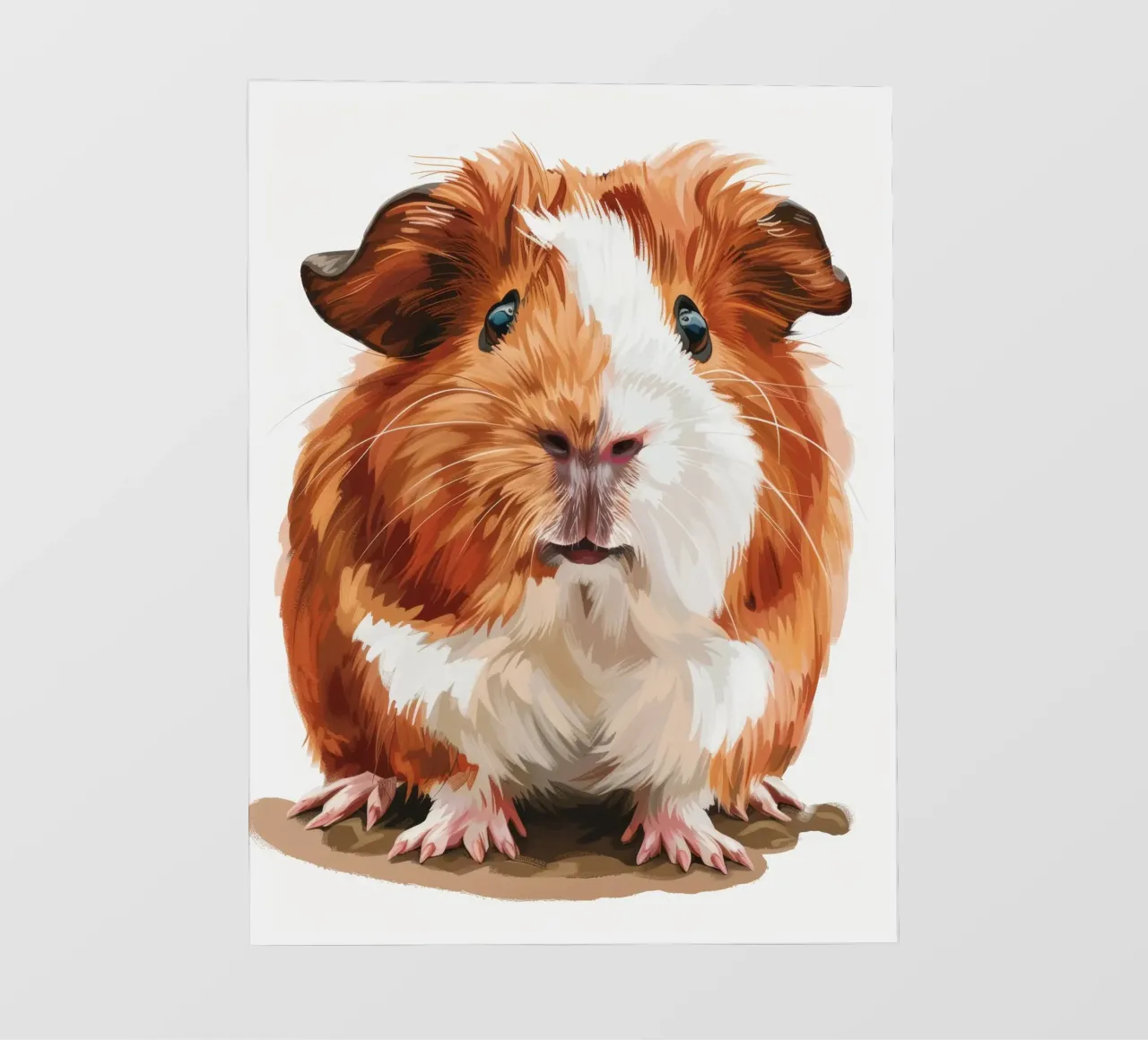 Niedliche Meerschweinchen sitzen ruhig mit hellen Augen und detaillierte Fell Fototapete von DesignDoodle
