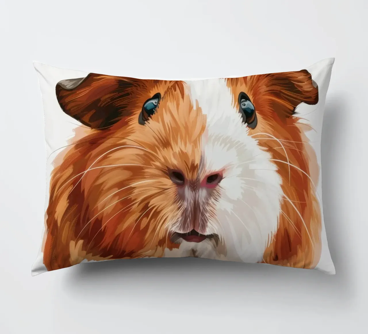 Cute guinea pig sit calmly with bright eyes and detailed fur decorative cushion by DesignDoodle