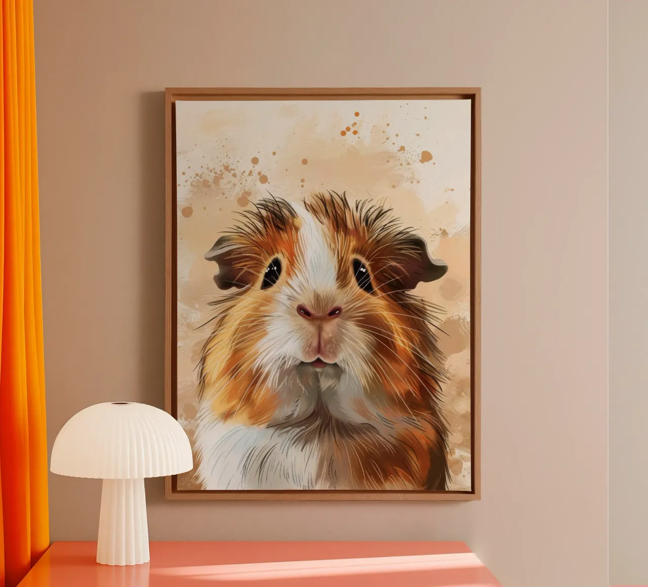 cute guinea pig with expressive eyes and fur texture canvas by DesignDoodle