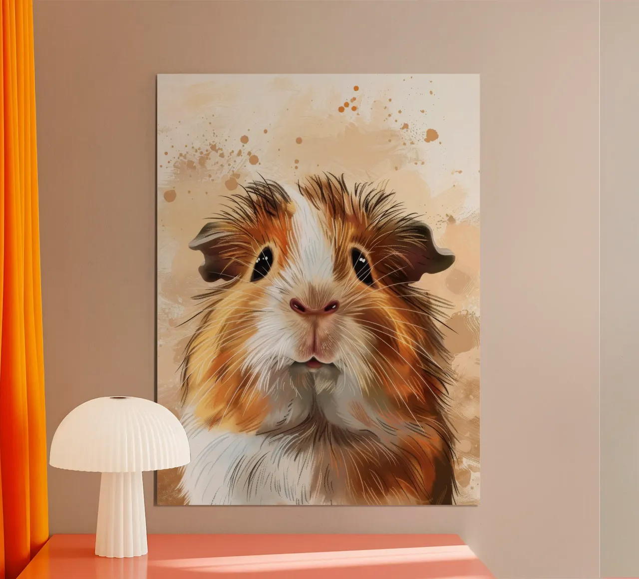 schattige cavia met expressieve ogen en vachtstructuur poster van DesignDoodle