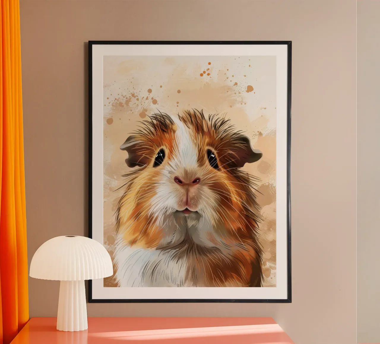 schattige cavia met expressieve ogen en vachtstructuur poster van DesignDoodle