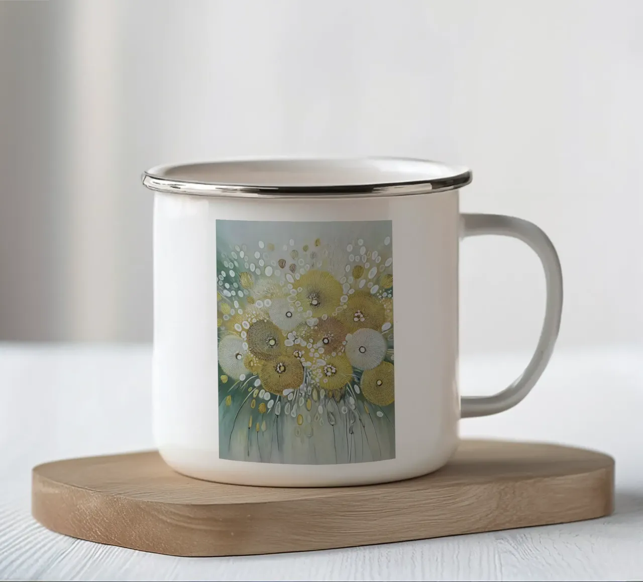 Fiori astratti tazza in smalto da Pictura