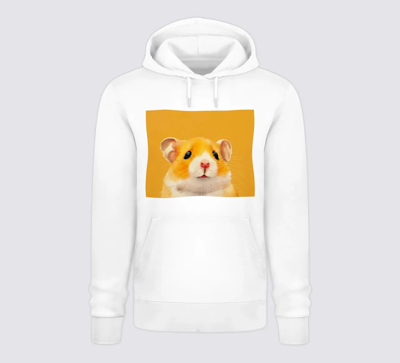 Criceto con pelliccia arancione e occhi espressivi felpa con cappuccio da DesignDoodle