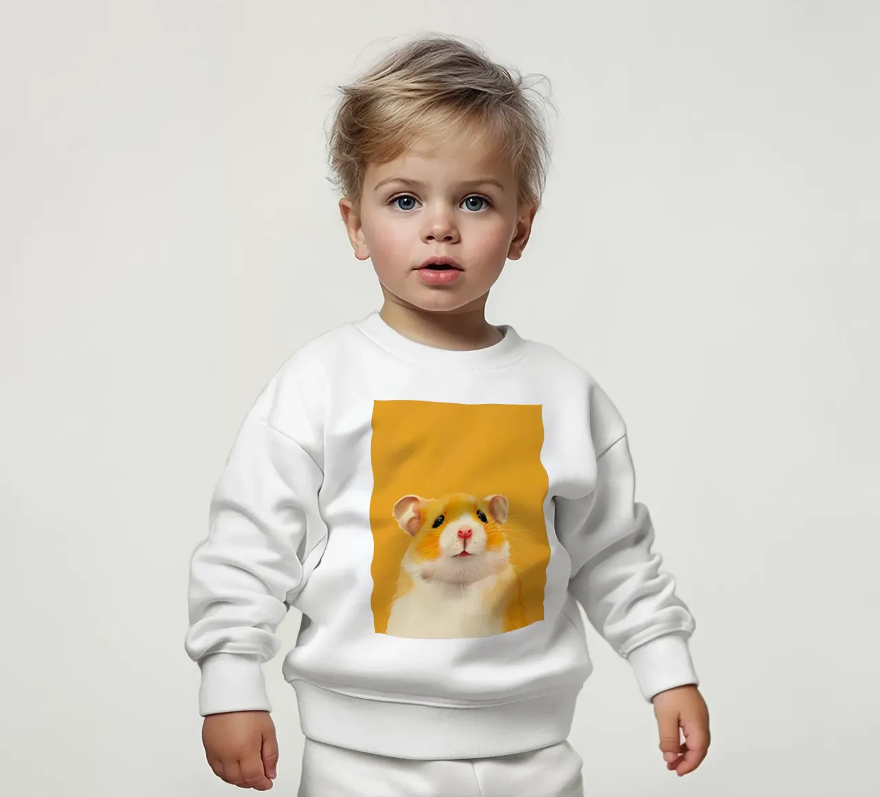 Hamster with orange fur and expressive eyes baby sweatshirt by DesignDoodle