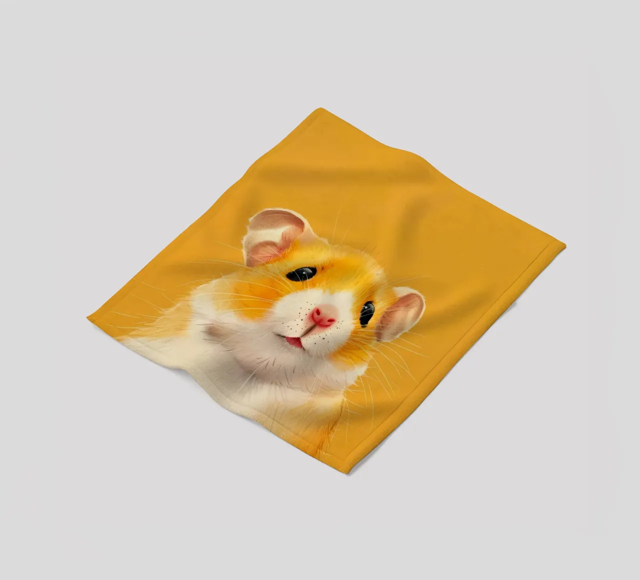Criceto con pelliccia arancione e occhi espressivi coperta in pile da DesignDoodle