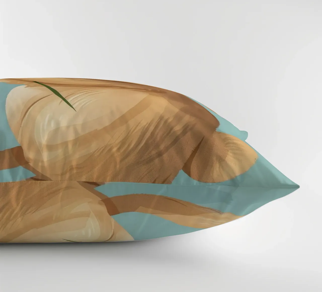 Piccola creatura che tiene in mano un fiore con un'espressione gentile cuscino da DesignDoodle