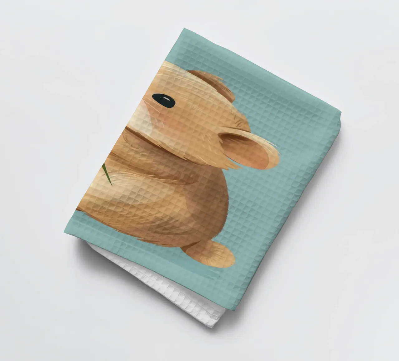 Petite créature tenant une fleur avec une douce expression torchon de DesignDoodle