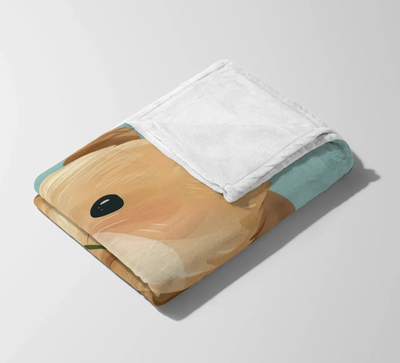 Piccola creatura che tiene in mano un fiore con un'espressione gentile coperta in pile da DesignDoodle