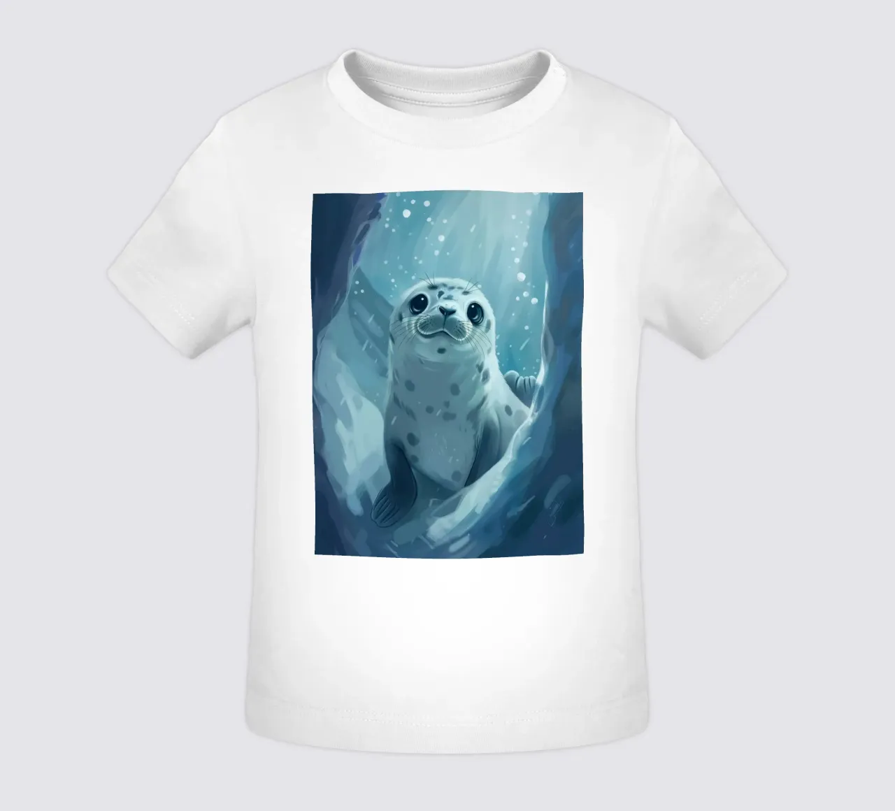 Un cucciolo di foca esplora una grotta sottomarina in un oceano gelido maglietta neonato da DesignDoodle